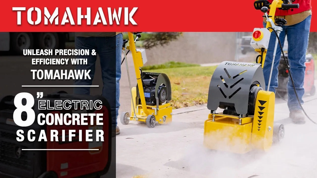 Electric 8 Concrete Scarifier Planer Grinder for Sidewalk Trip Hazard Repair. Traffic Line Removal