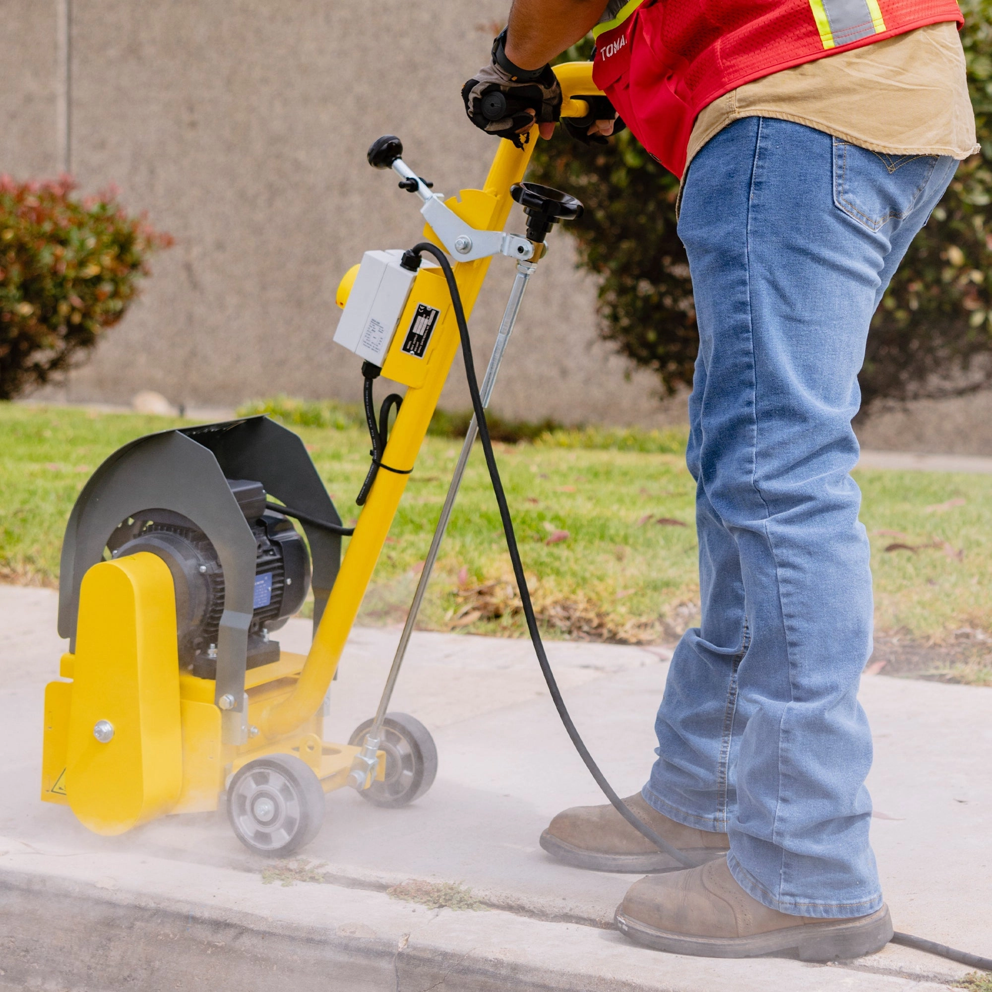 Electric 8 Concrete Scarifier Planer Grinder for Sidewalk Trip Hazard Repair. Traffic Line Removal