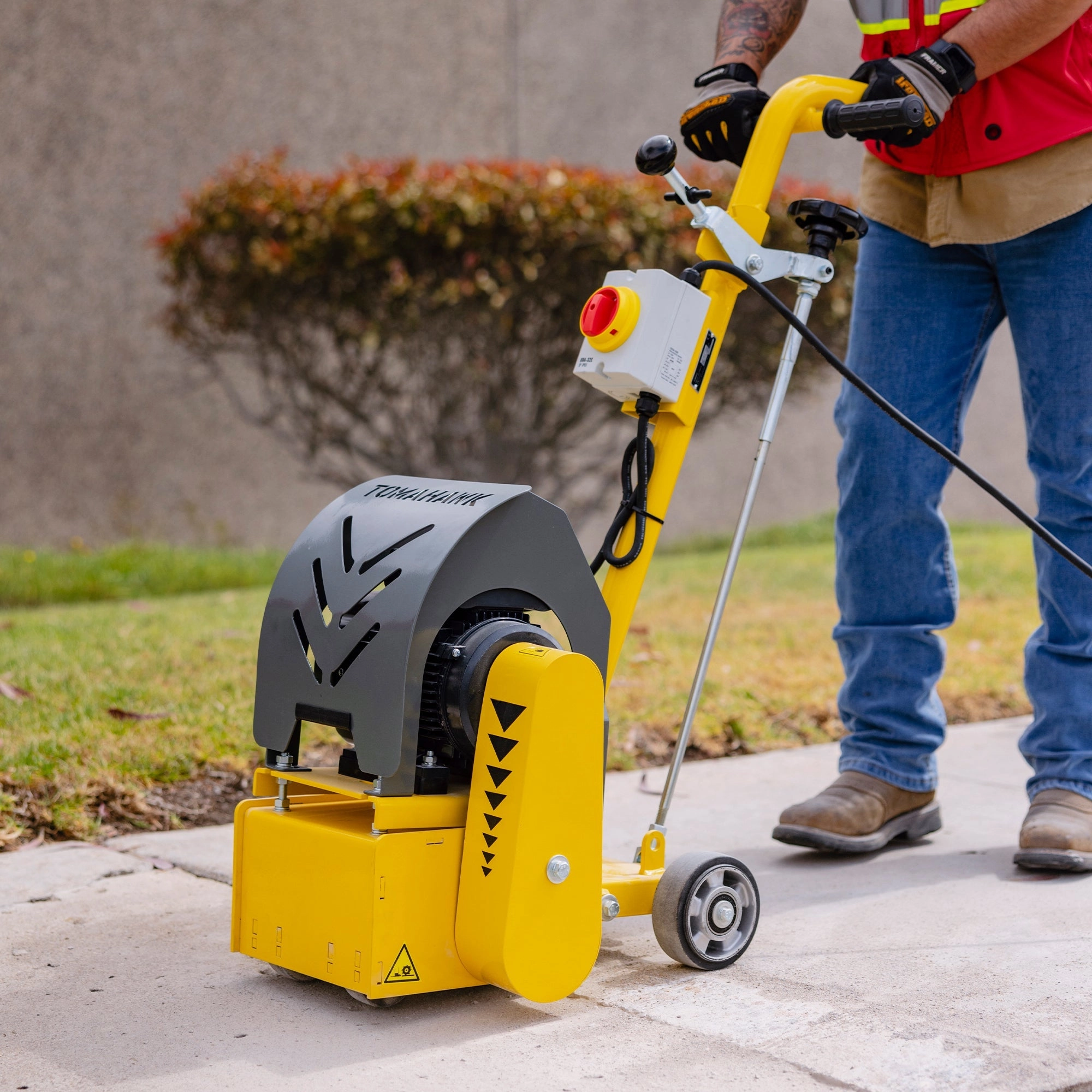 Electric 8 Concrete Scarifier Planer Grinder for Sidewalk Trip Hazard Repair. Traffic Line Removal
