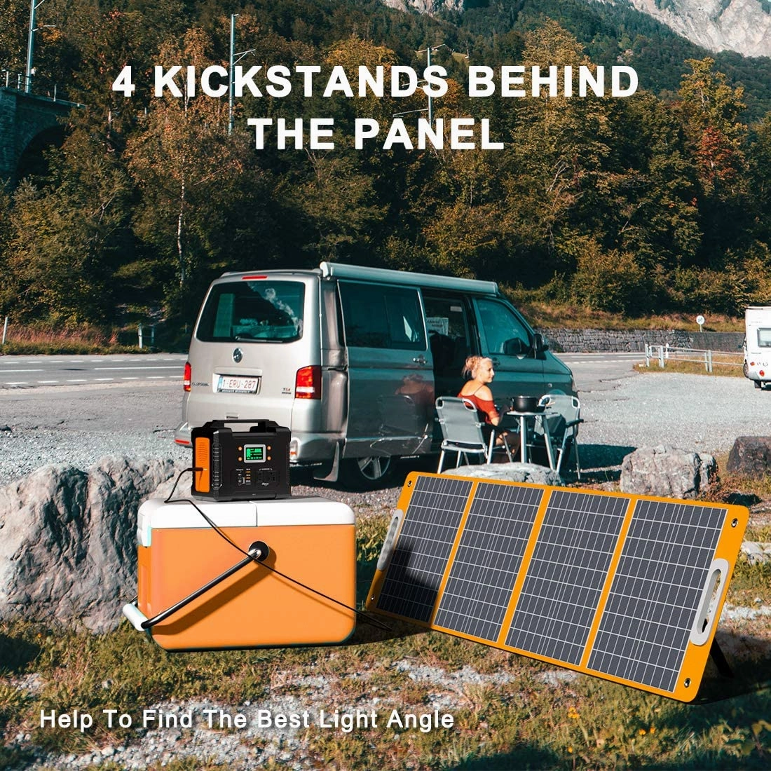 FF Flashfish 18V/100W Foldable Solar Panel for Phones. Tablets On Camping Fishing Van RV Road Trip