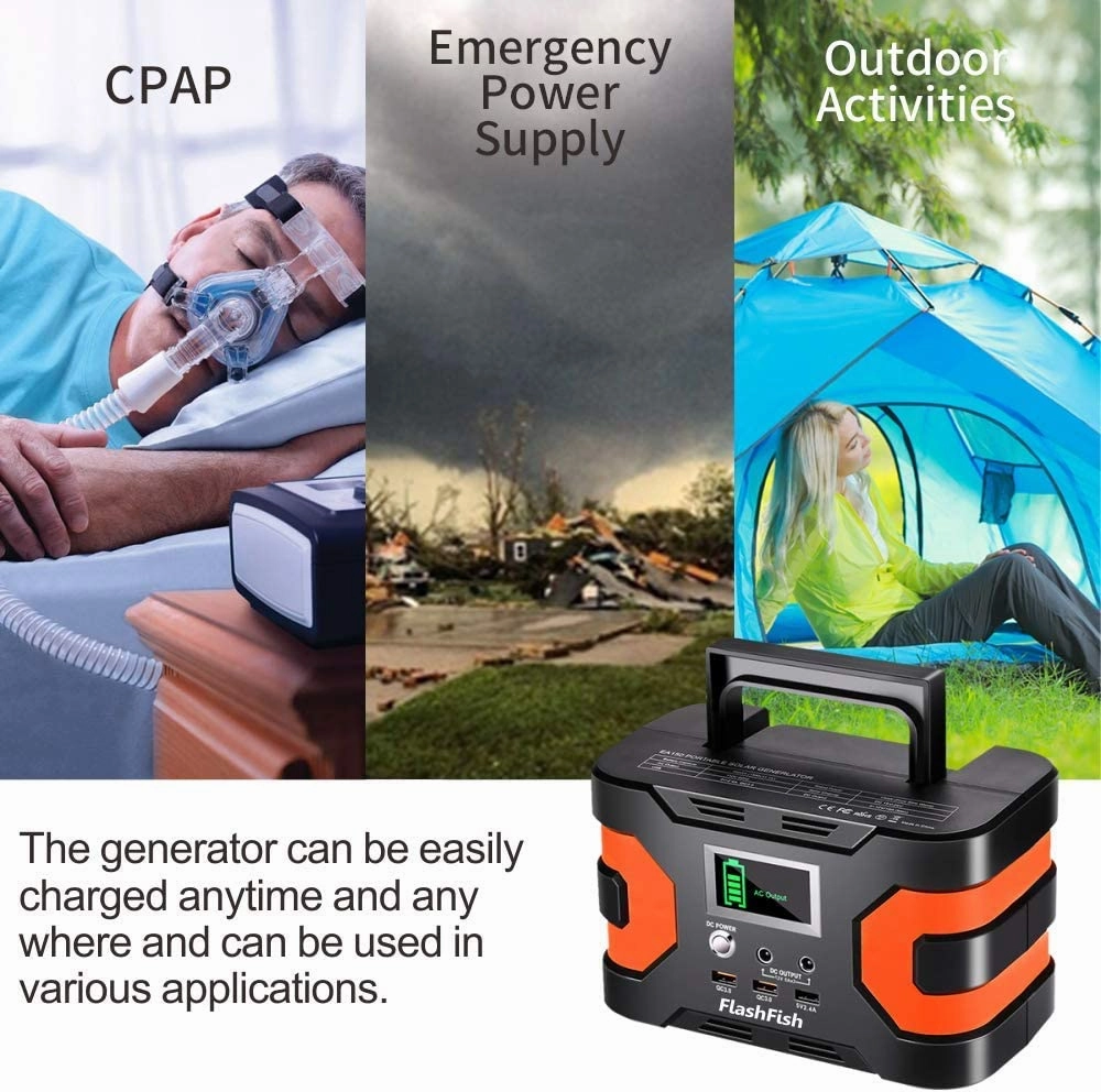 Flashfish EA150 200W Peak Power Station Camping Solar Generator