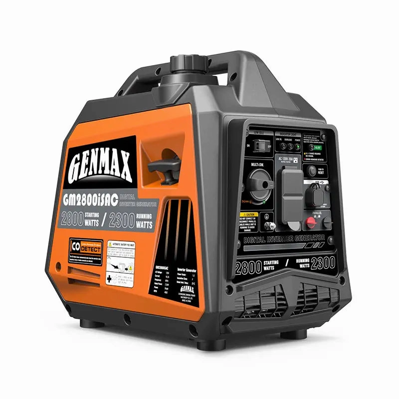 Genmax GM2800iSAC 2800W Portable Inverter Generator. ultra-quiet gas engine. with CO Sensor and Parallel Capability
