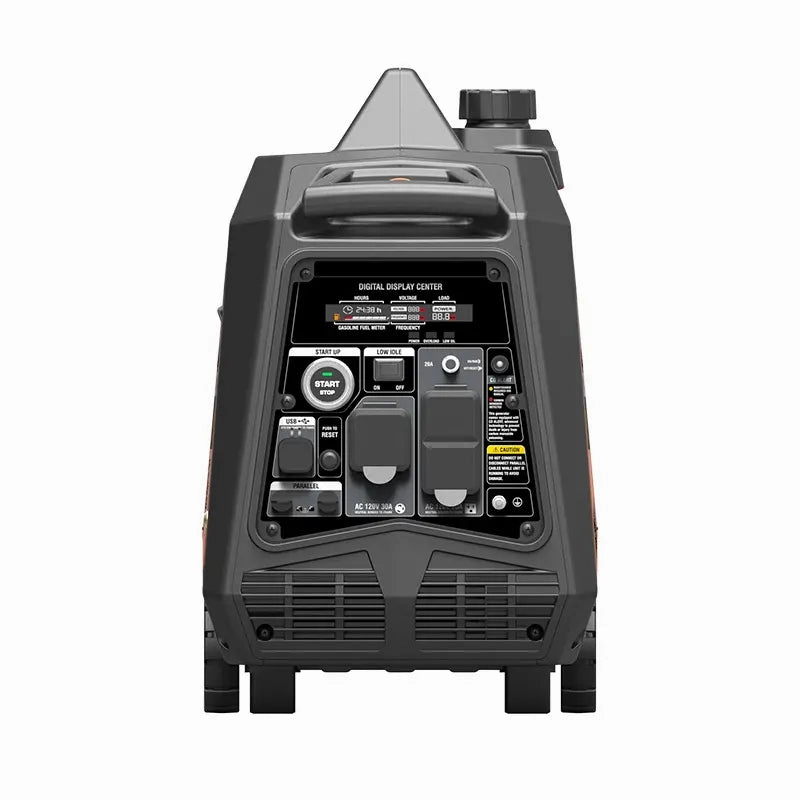 Genmax GM3500iAED Portable Inverter Generator. 3500W Super Quiet Gas or Propane Dual Fuel Portable Engine with Parallel Capability