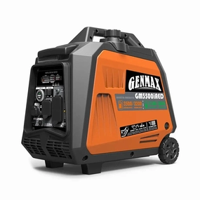 Genmax GM3500iAED Portable Inverter Generator. 3500W Super Quiet Gas or Propane Dual Fuel Portable Engine with Parallel Capability