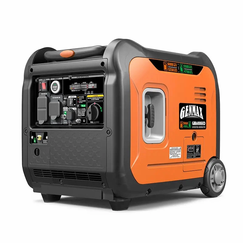 Genmax GM6000iED Portable Inverter Generator. 6000W Super Quiet Dual Fuel Portable Engine
