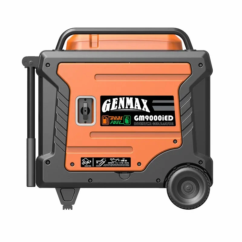 Genmax GM9000iED Portable Inverter Generator. 9000W Super Quiet Dual Fuel Portable Engine with Parallel Capability