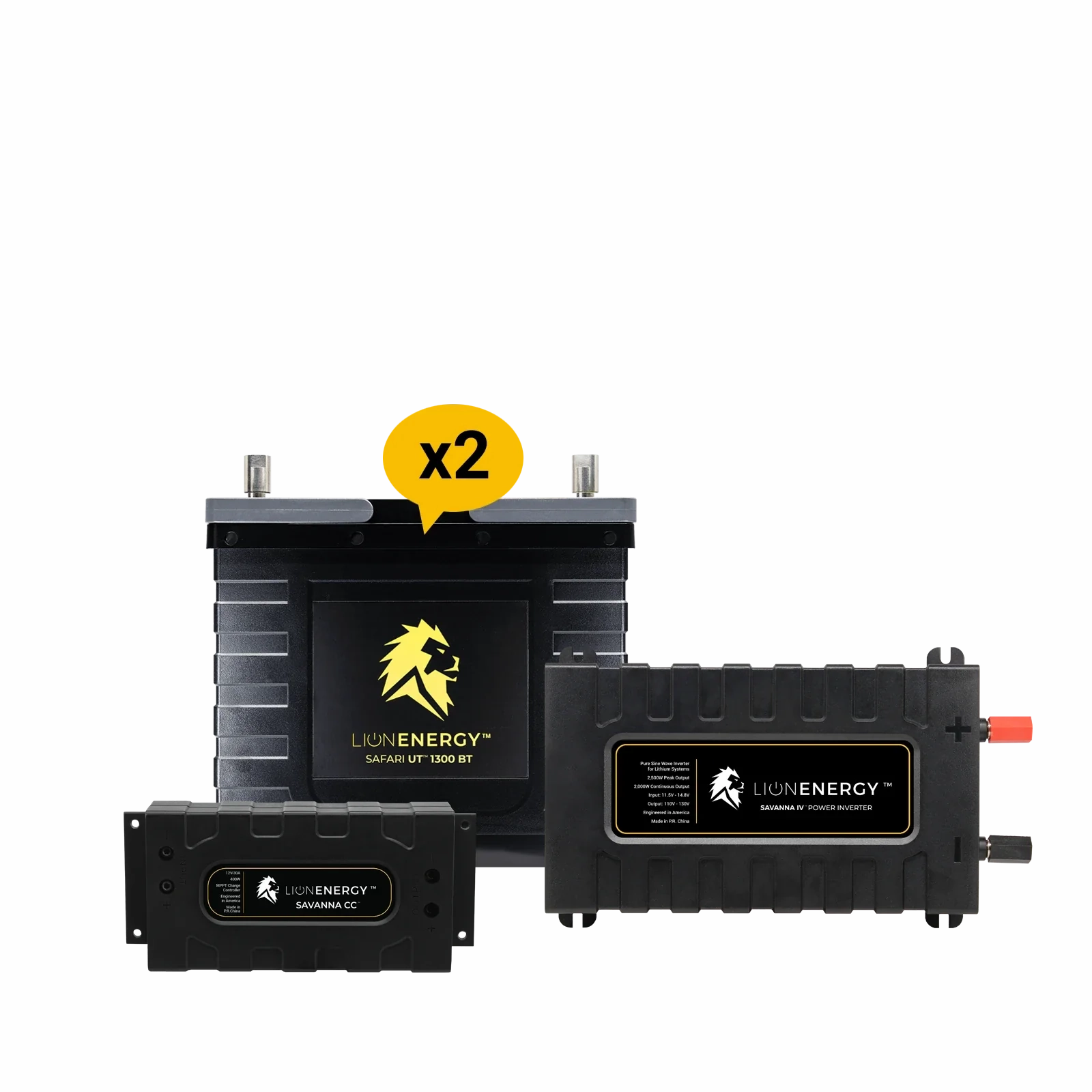 Lion Energy 12V Lithium Battery 210Ah Solar Power System with Inverter (2 - UT 1300s)
