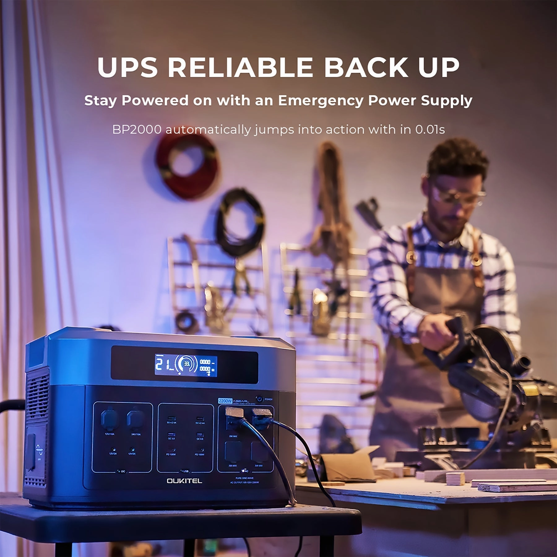 OUKITEL BP2000 Portable Power Station 2200W/2048Wh