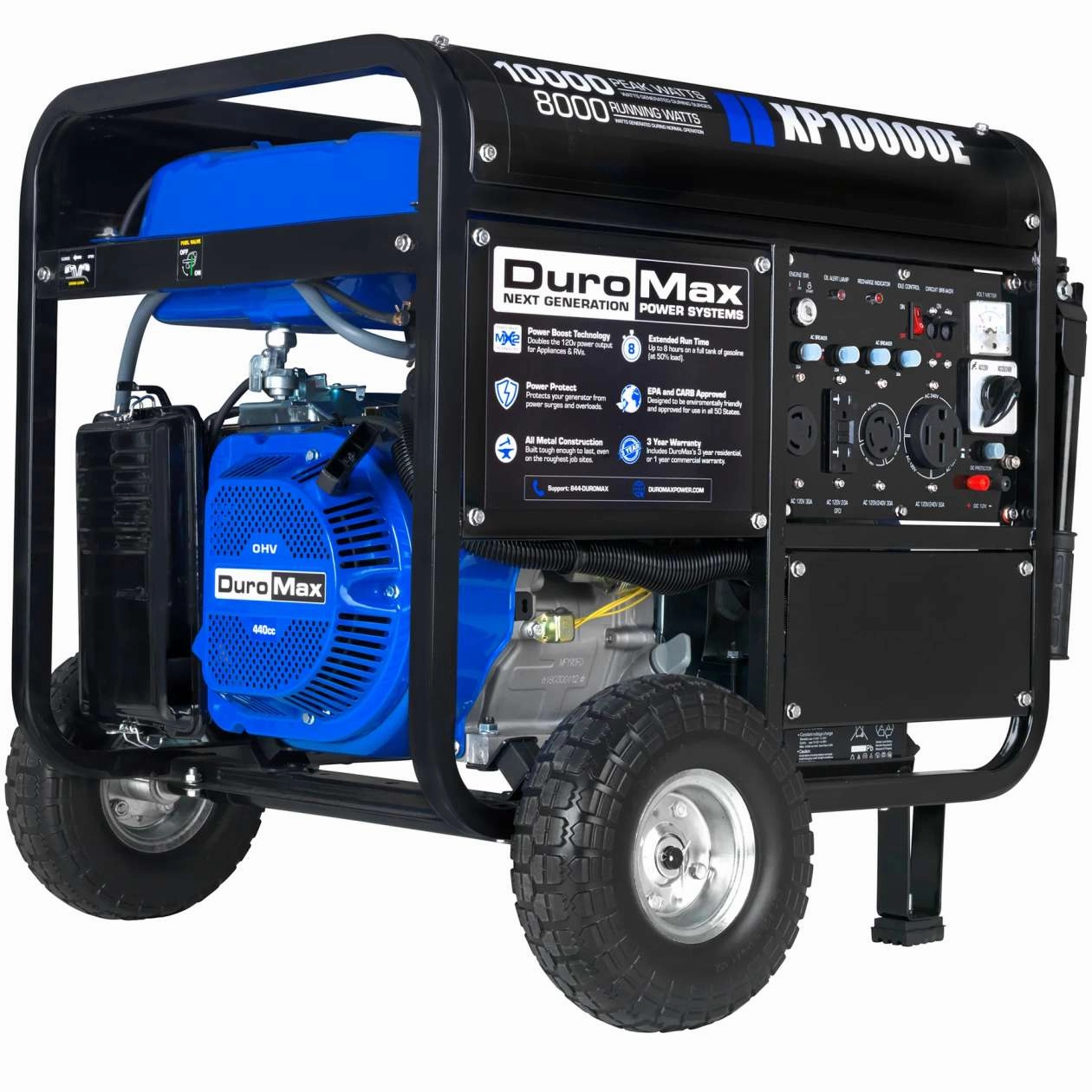 REFURB DuroMax XP10000E 10.000 Watt Gasoline Generator Blue / Black (Grade A)