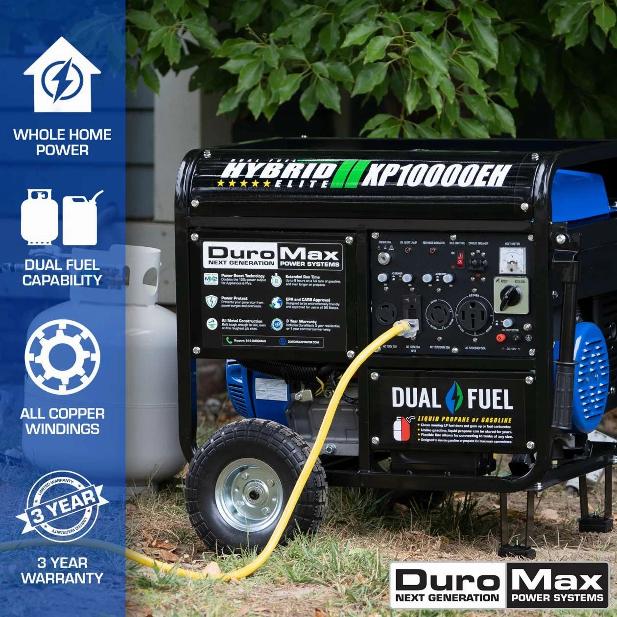 REFURB DuroMax XP10000EH 10.000 Watt Dual Fuel Hybird Generator (Grade A)