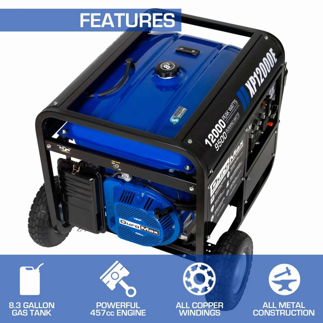 REFURB DuroMax XP12000E 12.000 Watt Gasoline Generator (Grade A)