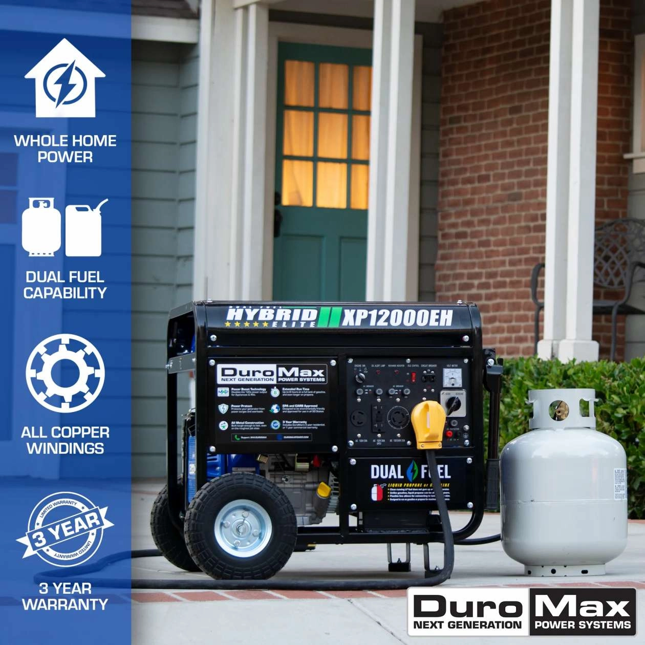 REFURB DuroMax XP12000EH 12.000 Watt Dual Fuel Hybrid Generator (Grade A)
