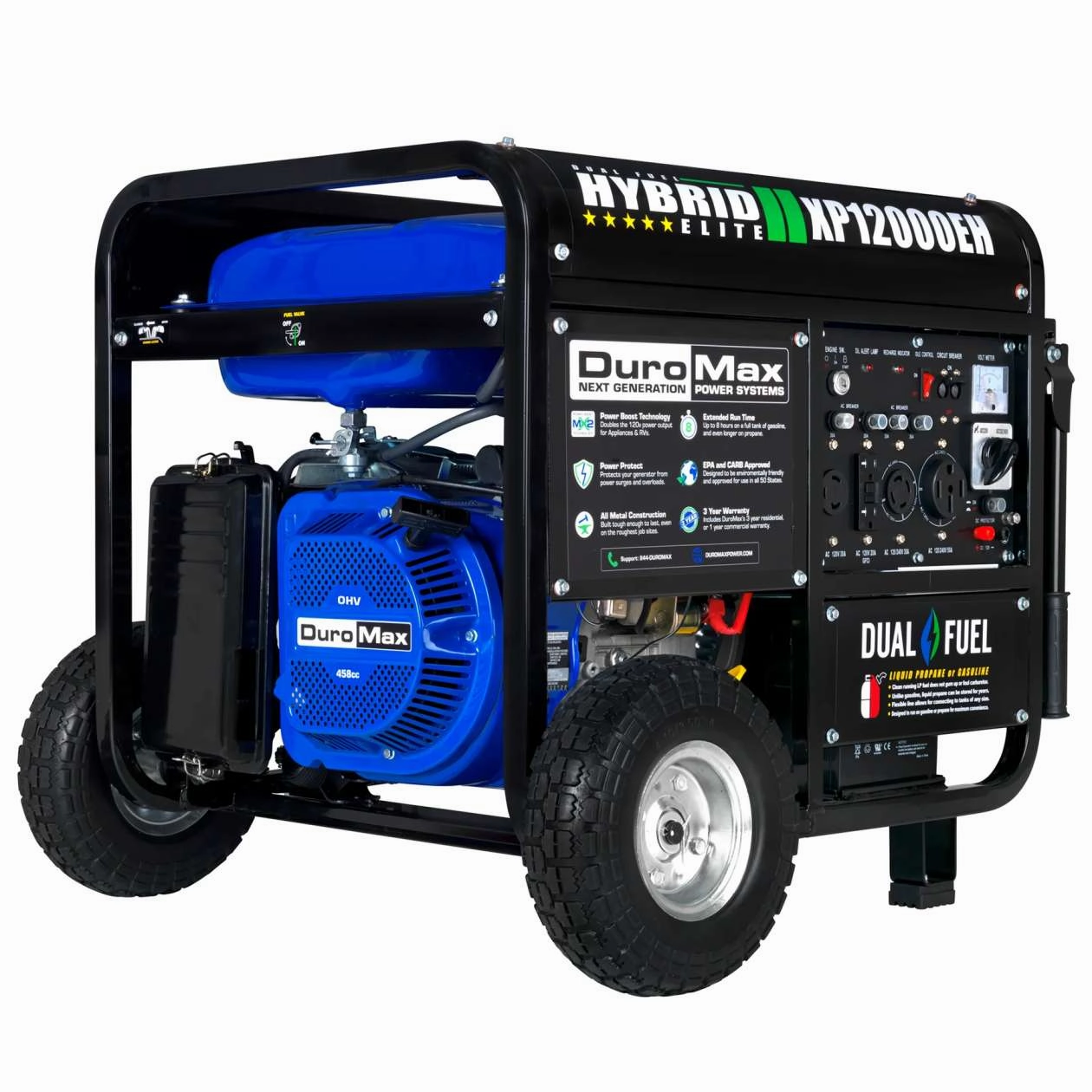 REFURB DuroMax XP12000EH 12.000 Watt Dual Fuel Hybrid Generator (Grade A)