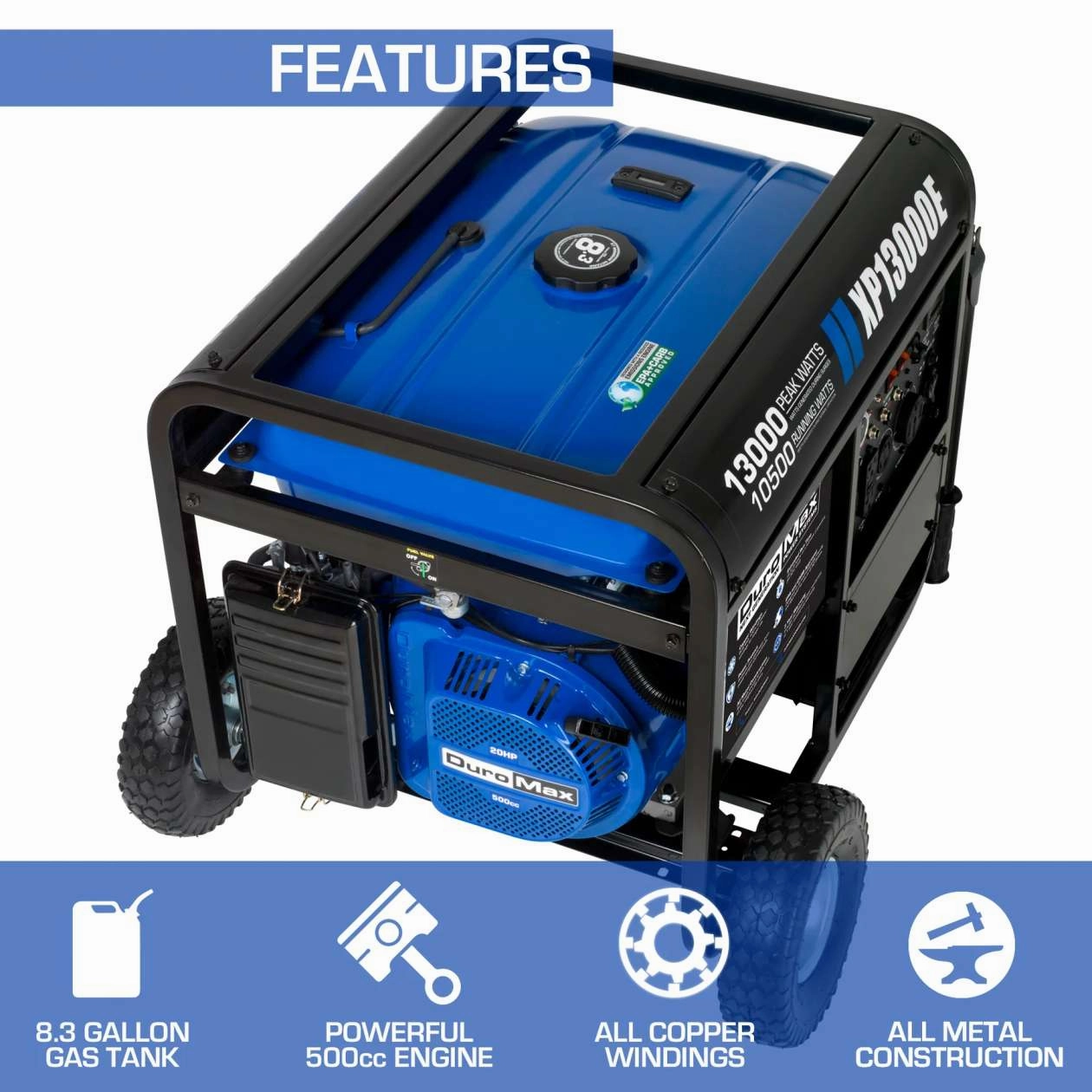 REFURB DuroMax XP13000E 13.000 Watt Gasoline Generator (Grade A)