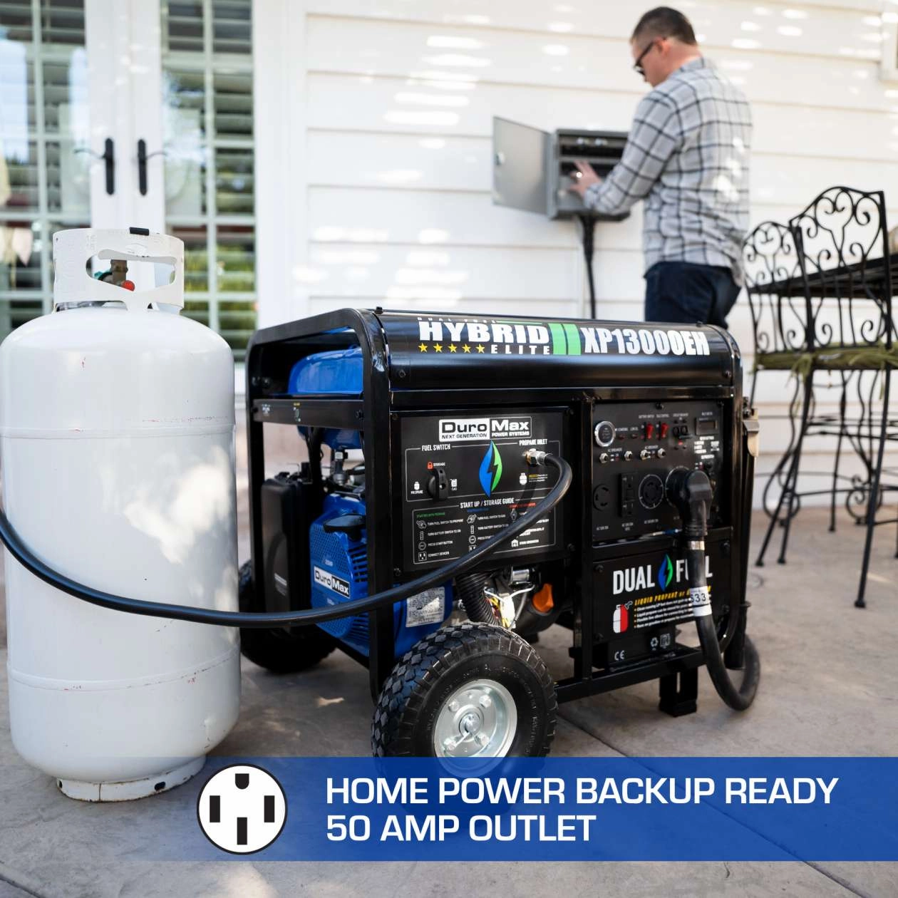 REFURB DuroMax XP13000EH 13.000 Watt Dual Fuel Hybrid Generator (Grade A)