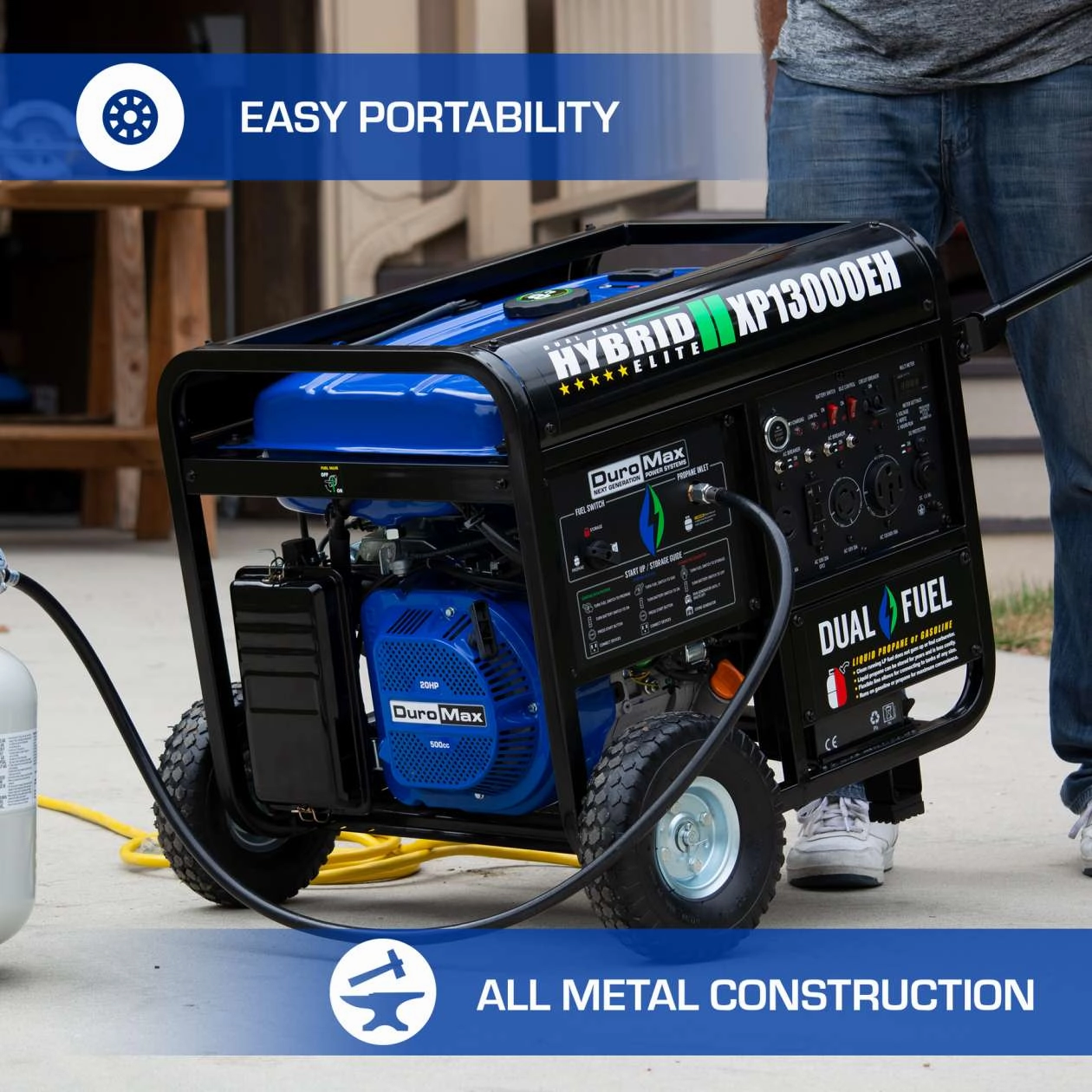 REFURB DuroMax XP13000EH 13.000 Watt Dual Fuel Hybrid Generator (Grade A)