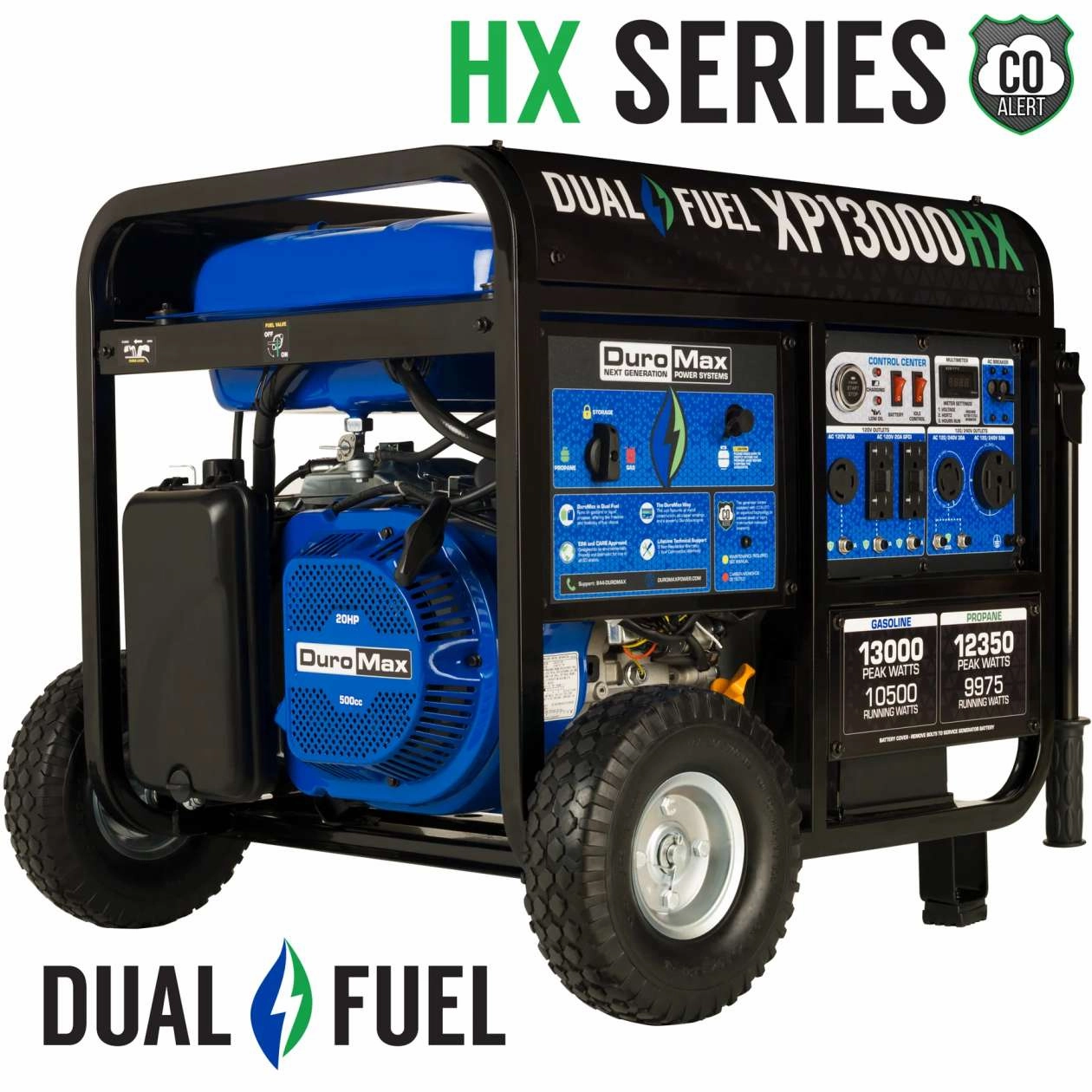 REFURB DuroMax XP13000HX 13.000 Watt 20 HP Dual Fuel Gas Propane Portable Generator (Grade A)