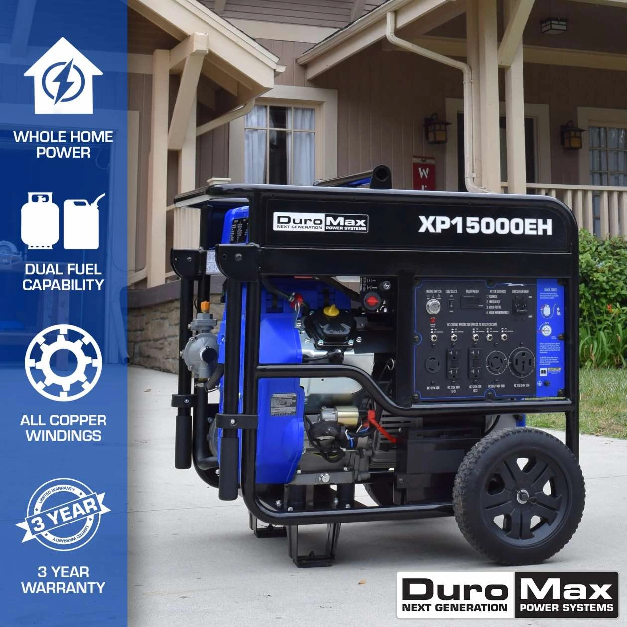 REFURB DuroMax XP15000EH 15.000 Watt Dual Fuel Hybrid Generator (Grade A)