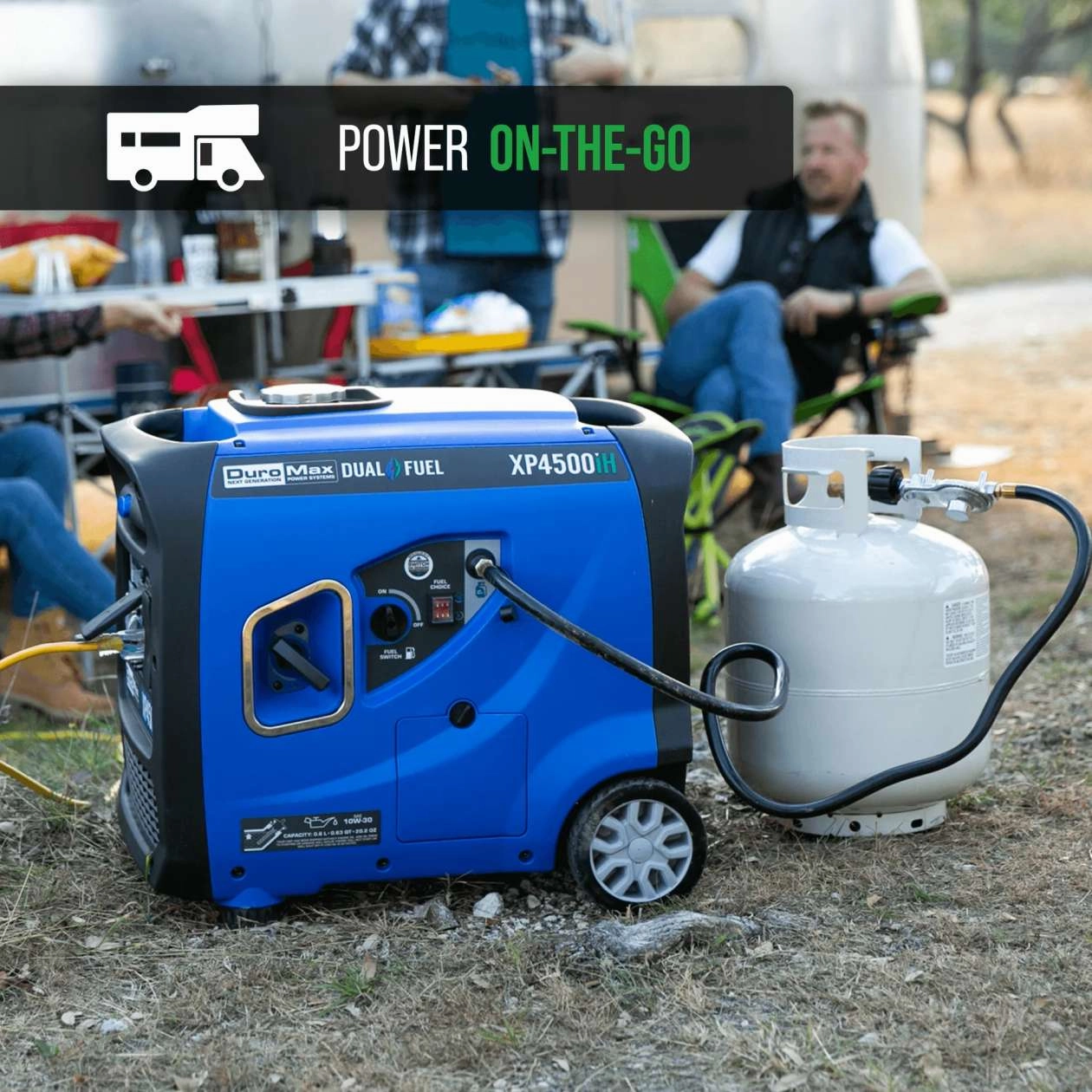 REFURB DuroMax XP4500iH 4.500 Peak Watt Dual Fuel Inverter Generator With Carbon Monoxide Detectors   UBS Ports (Grade A)