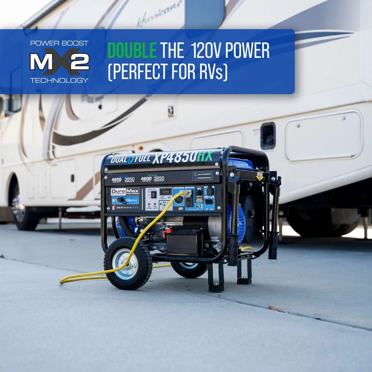 REFURB DuroMax XP4850HX 4.850 Watt 7HP Dual Fuel Portable Generator W/ CO Alert 50- State (Grade A)