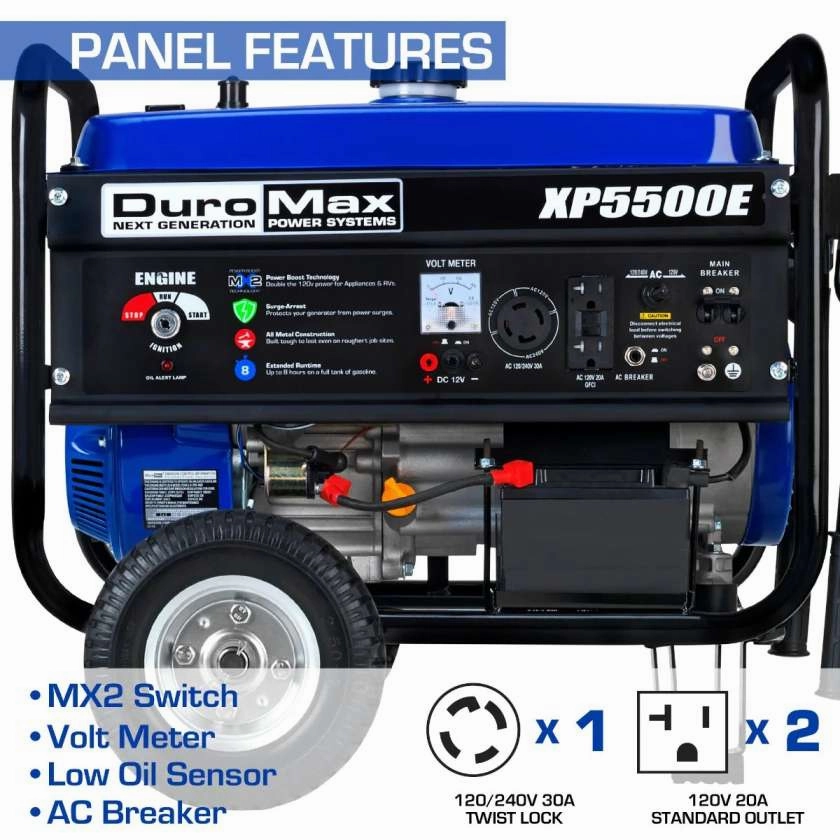 REFURB DuroMax XP5500E 5.500 Watt Gasoline Portable Generator (Grade A)