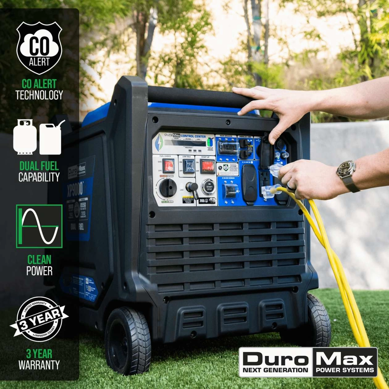 REFURB DuroMax XP9000iH Generator Inverter 9.000 Peak Watts Dual Fuel Electric Start (Grade A)