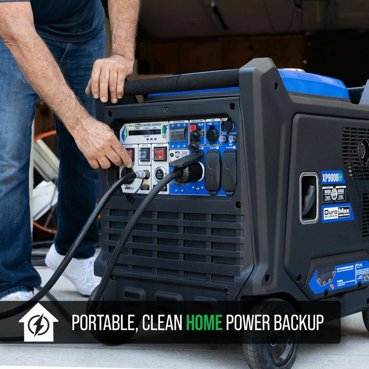 REFURB DuroMax XP9000iH Generator Inverter 9.000 Peak Watts Dual Fuel Electric Start (Grade A)