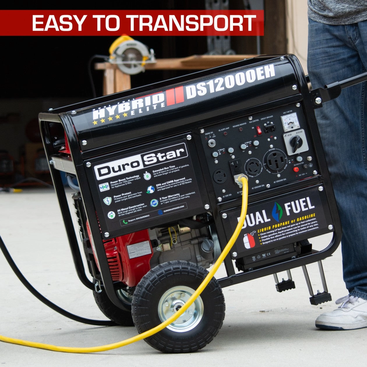 REFURB DuroStar DS12000EH 12.000 Watt Dual Fuel Hybrid Generator (Grade A)