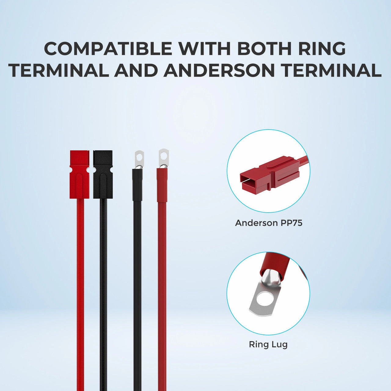 Renogy 10FT 6AWG Anderson Adapter Cable (Anderson PP75 - Ring Lug)