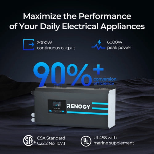 Renogy 12V 2000W Inverter charger.100~120Vac adjustable (NEW)