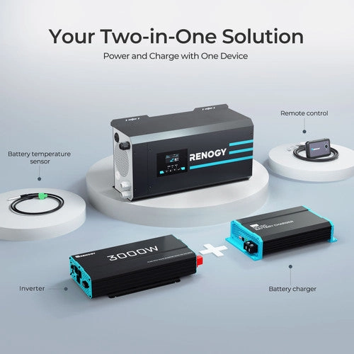 Renogy 12V 3000W Inverter charger.100~120Vac adjustable (NEW)