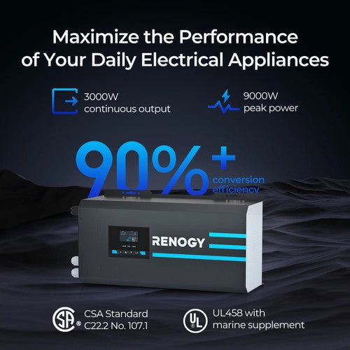 Renogy 12V 3000W Inverter charger.100~120Vac adjustable (NEW)