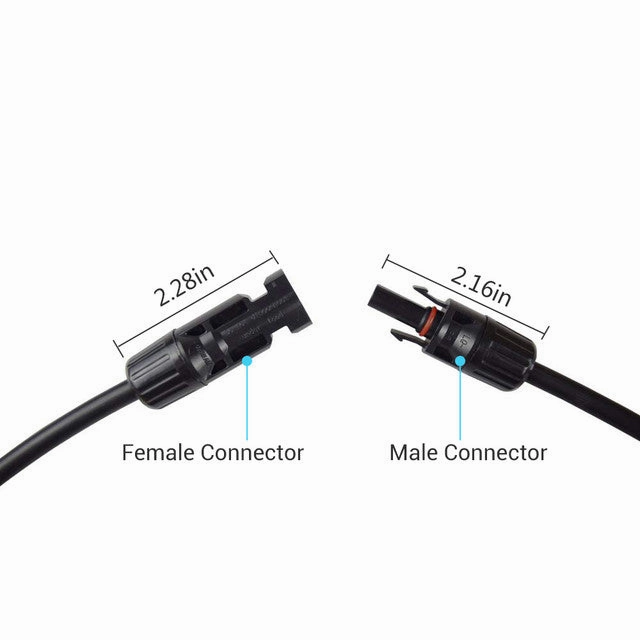Renogy 1.5 Feet 12AWG Solar Extension Cable with MC4 Female and Male connectors