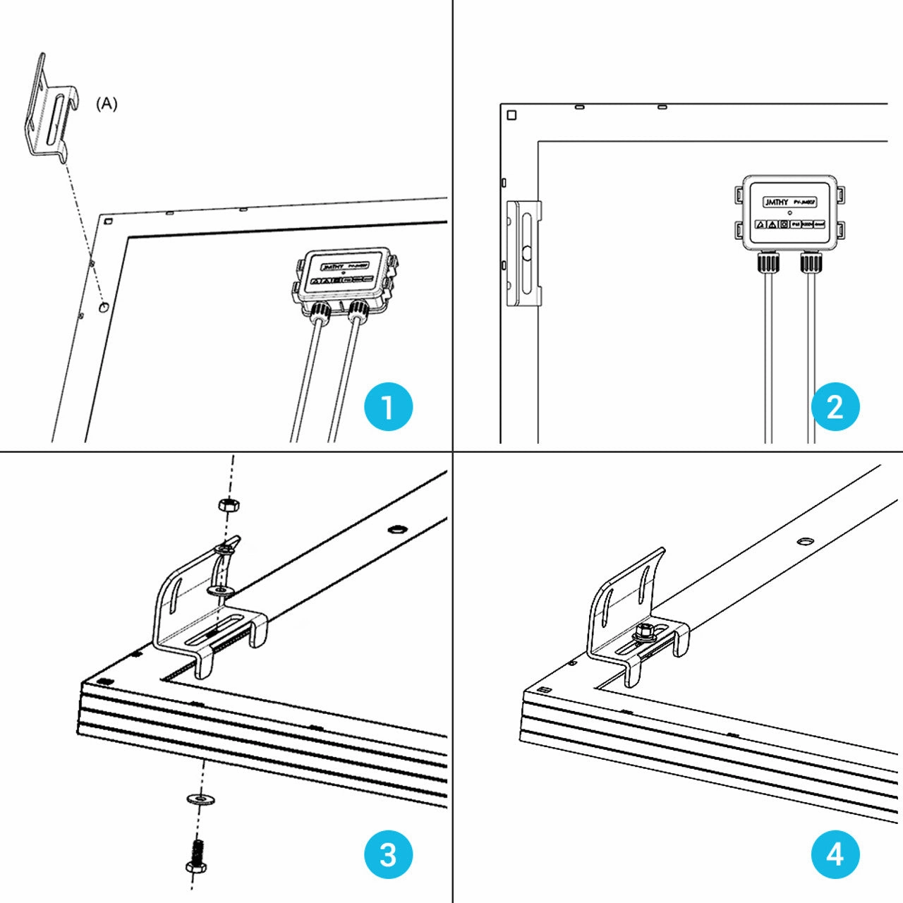 Renogy RNG-MTS-ACB - Solar Panel Mounting Curved Z Bracket - Set of 4