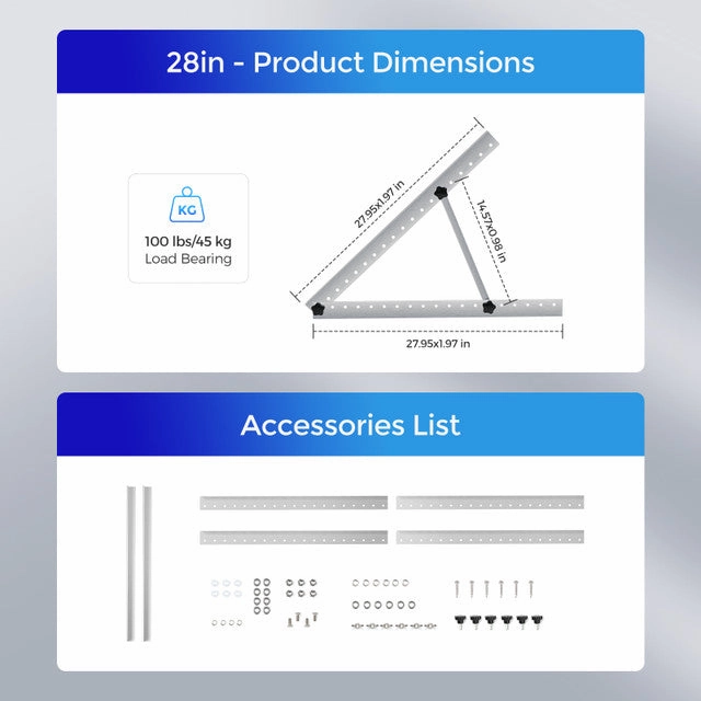 Renogy RNG-MTS-TMB - Renogy Adjustable Solar Panel Tilt Mount Brackets