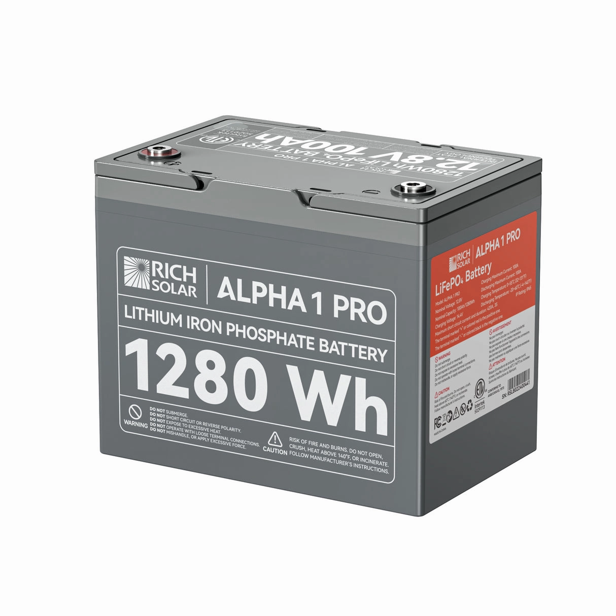 Rich Solar ALPHA 1 PRO | 12V 100Ah LiFePO4 Battery