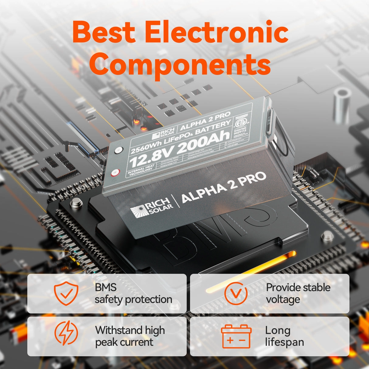 Rich Solar ALPHA 2 PRO | 12V 200Ah LiFePO4 Battery