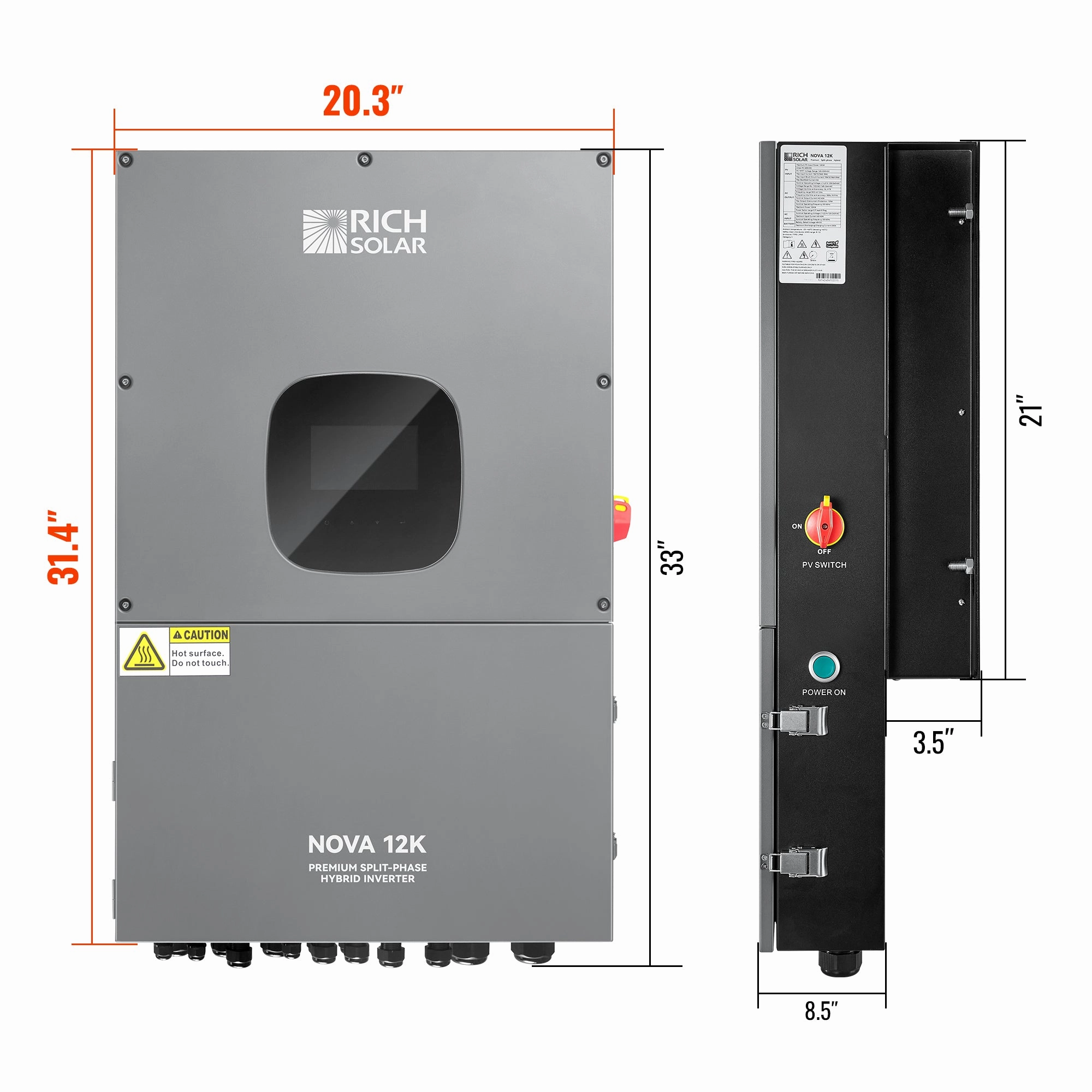 Rich Solar NOVA 12K | 12000 Watt 48V Split Phase Hybrid Inverter