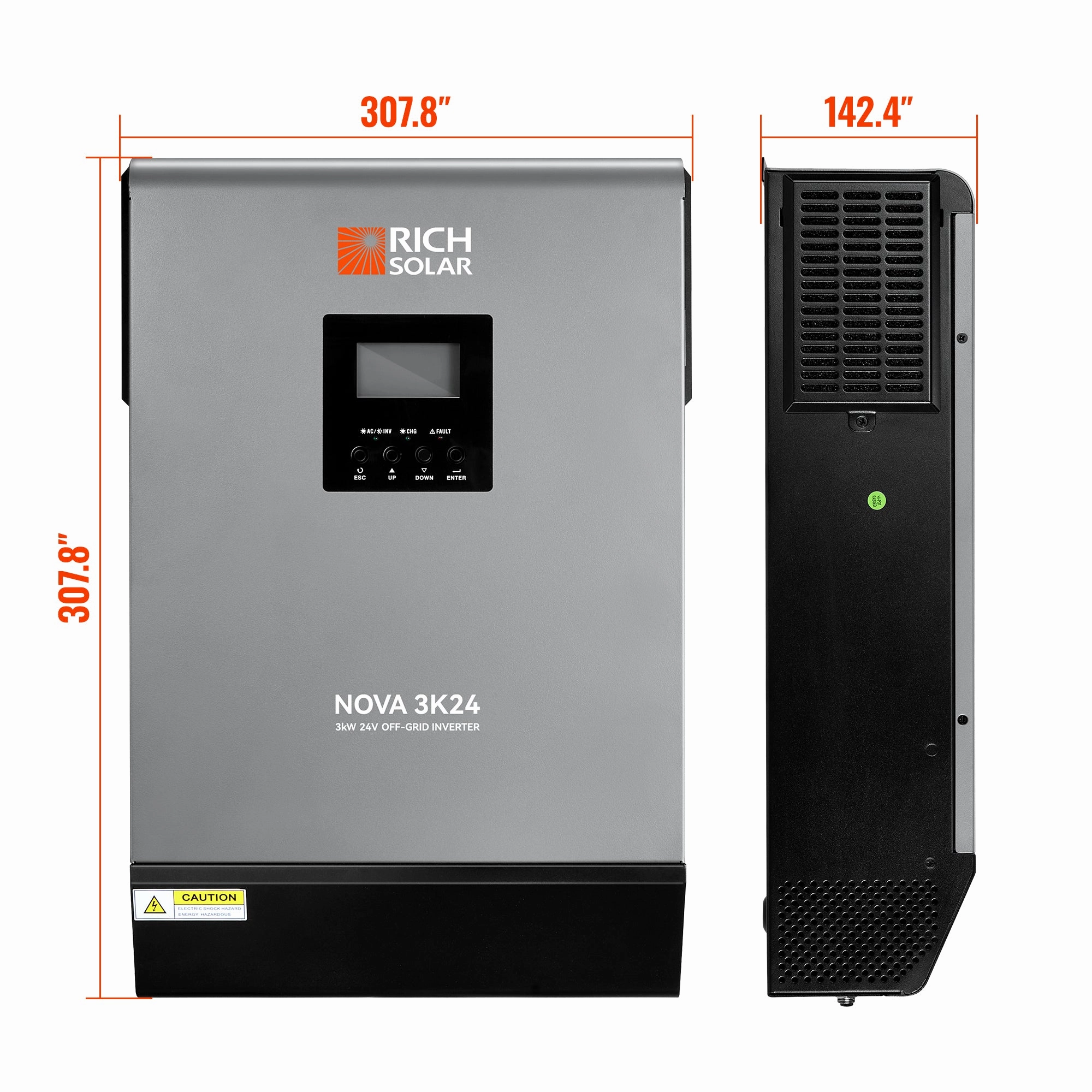 Rich Solar NOVA MAX 3K | 3000 Watt (3kW) 24 Volt Off-Grid Hybrid Solar Inverter