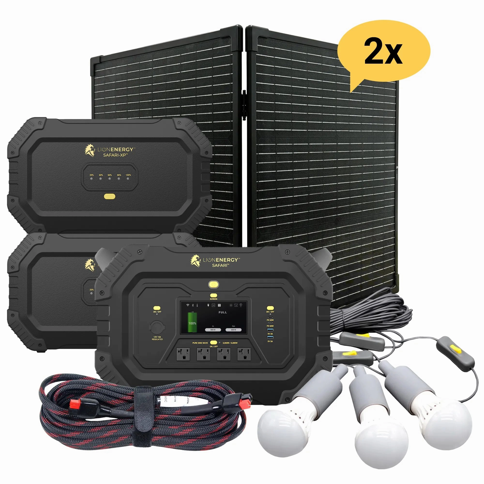 Safari 2 XPs - Portable Power Station Bundle (3.000W. 6.988Wh. LiFePO4)
