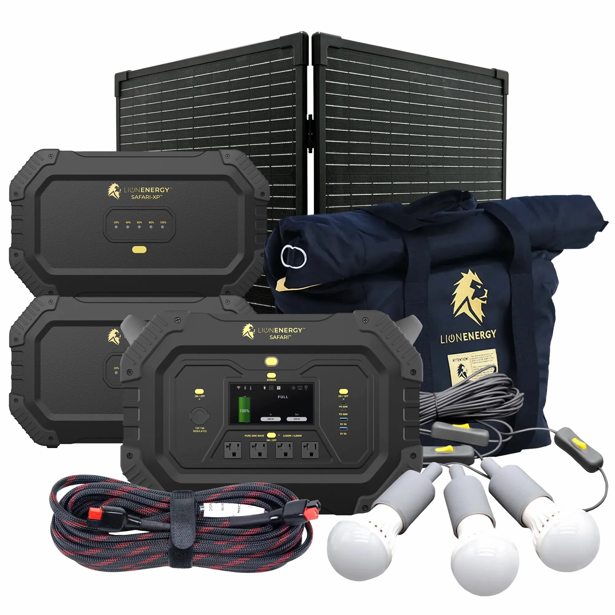 Safari 2 XPs - Portable Power Station Bundle (3.000W. 6.988Wh. LiFePO4)
