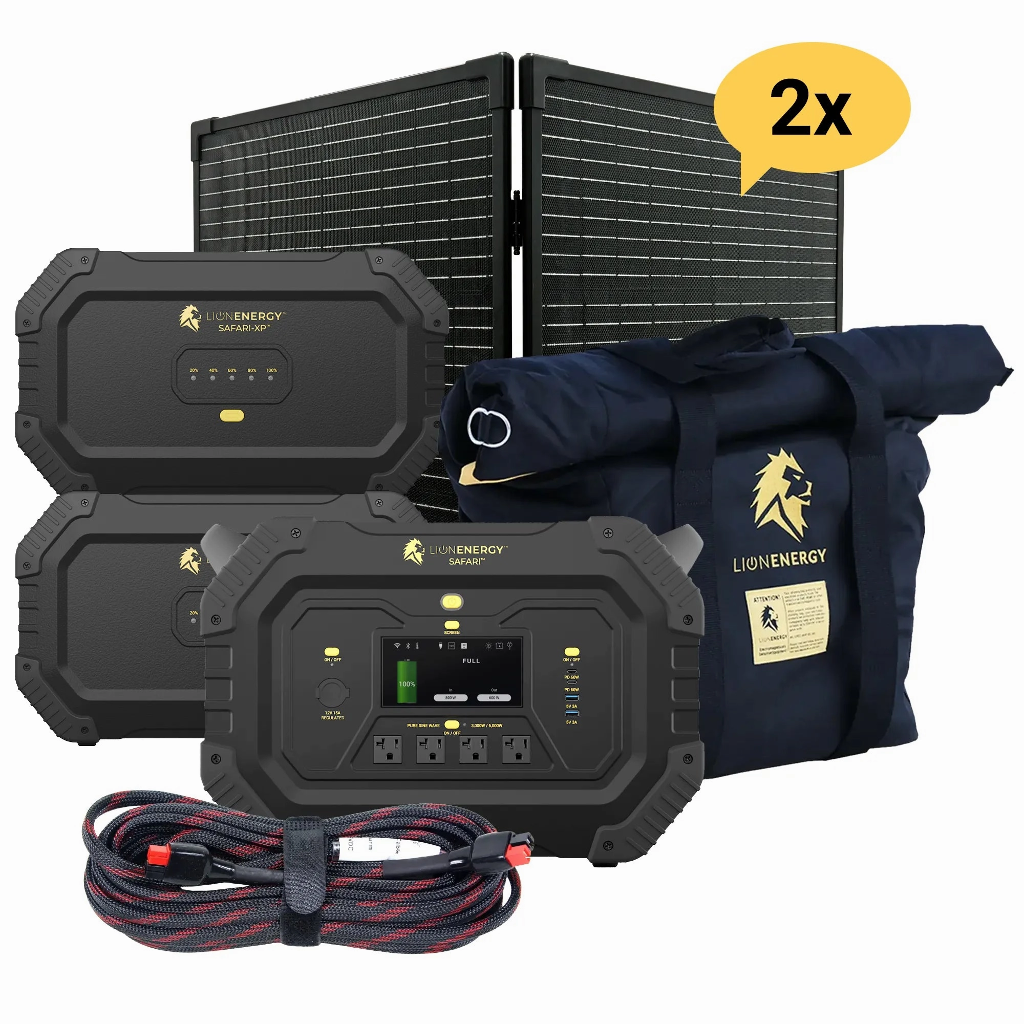 Safari 2 XPs - Portable Power Station Bundle (3.000W. 6.988Wh. LiFePO4)