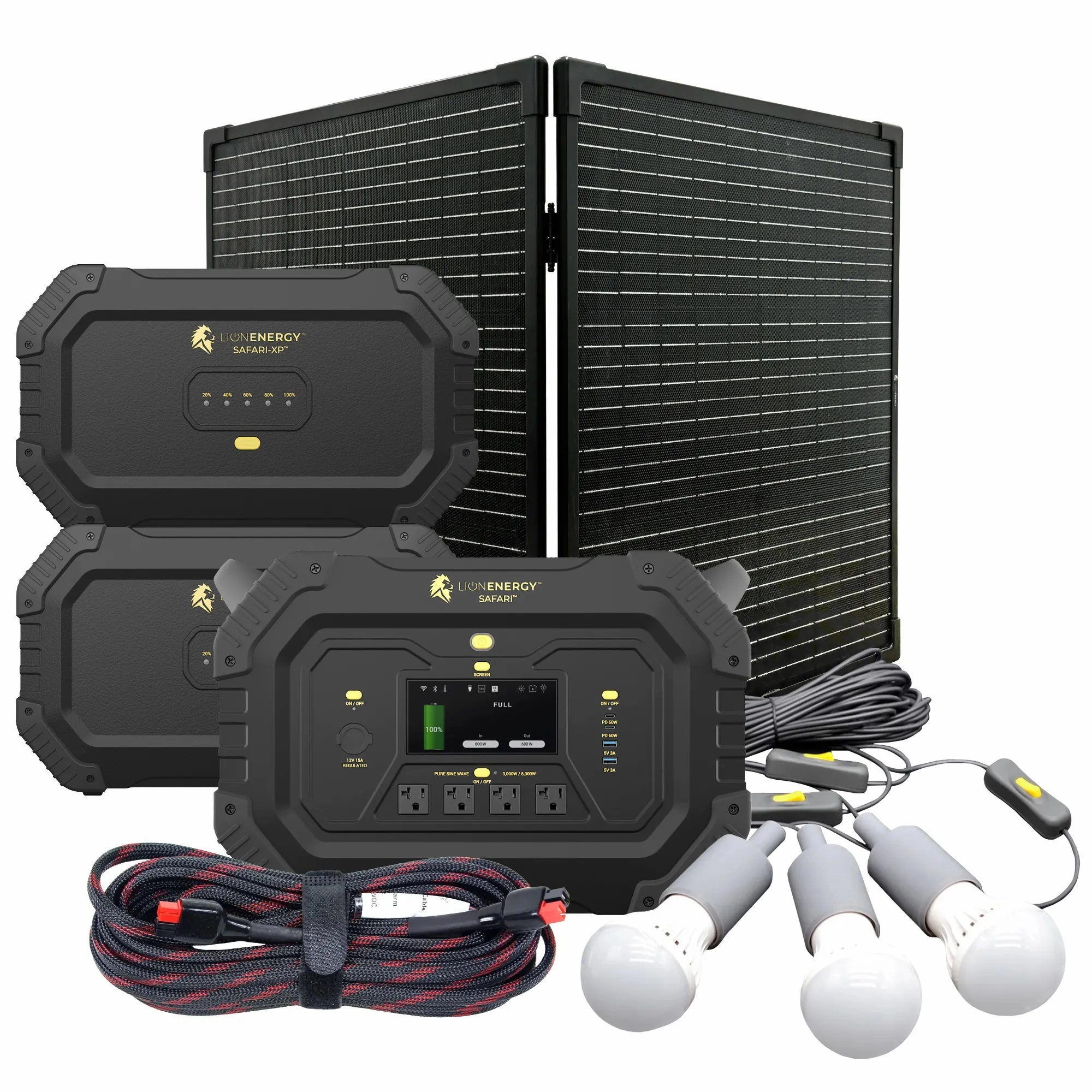 Safari 2 XPs - Portable Power Station Bundle (3.000W. 6.988Wh. LiFePO4)