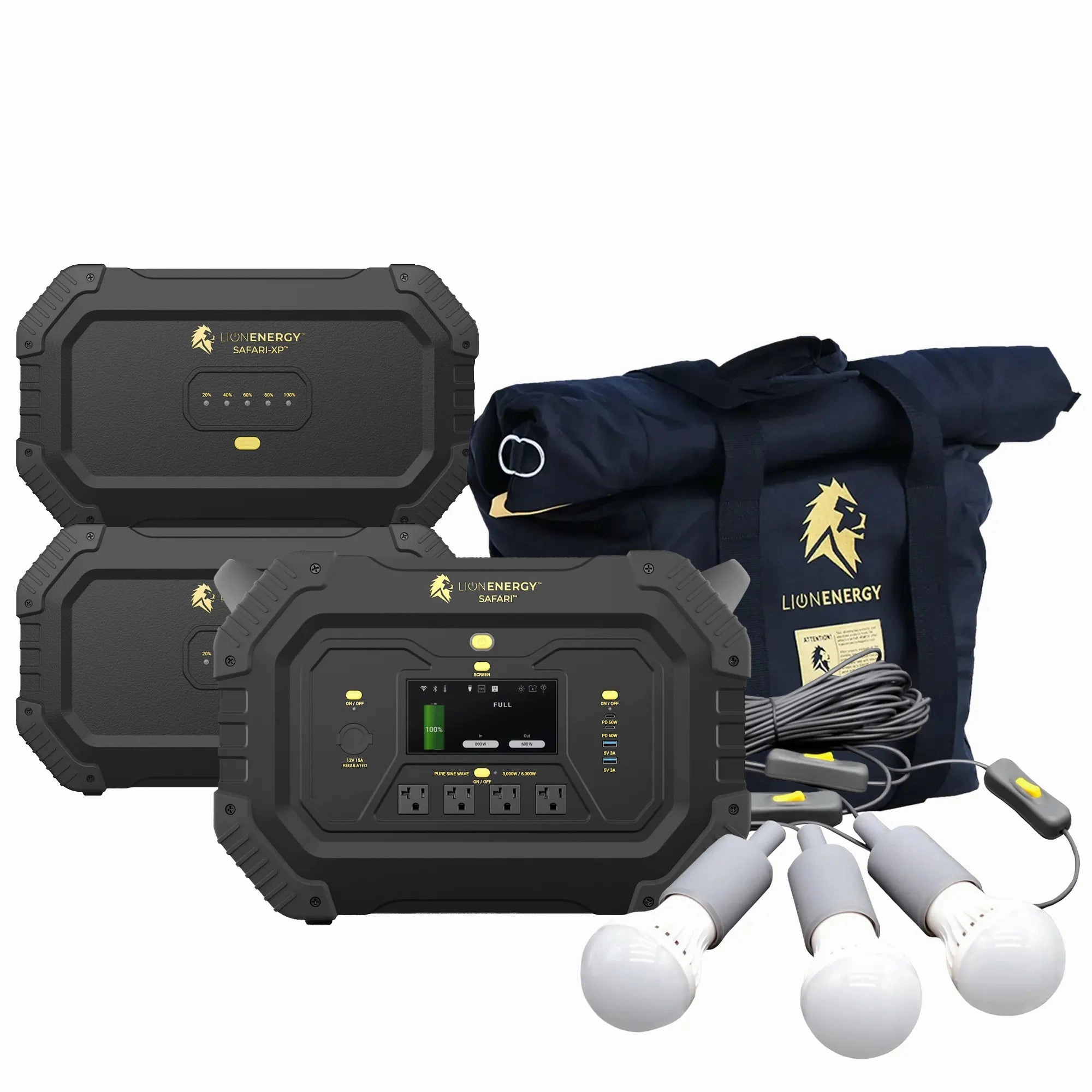 Safari 2 XPs - Portable Power Station Bundle (3.000W. 6.988Wh. LiFePO4)