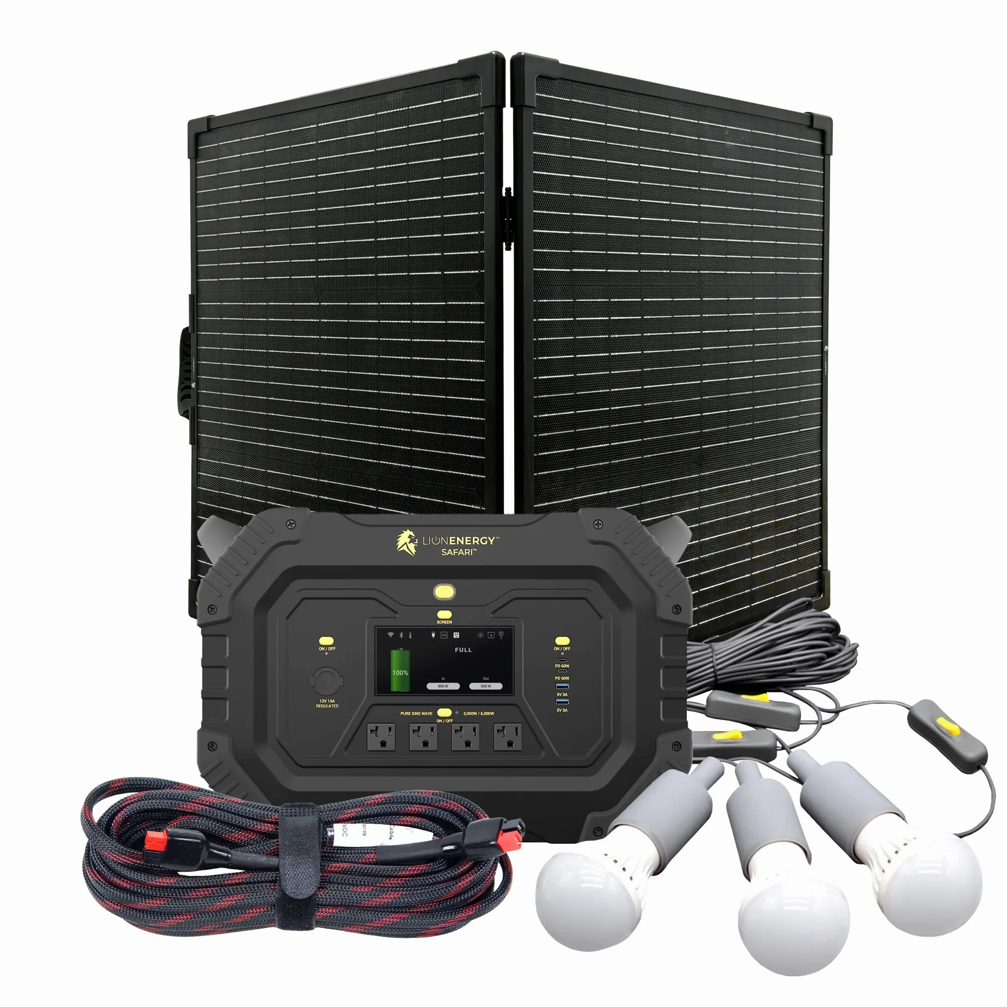 Safari - Portable Power Station Bundle (3.000W. 1.612Wh. LiFePO4)
