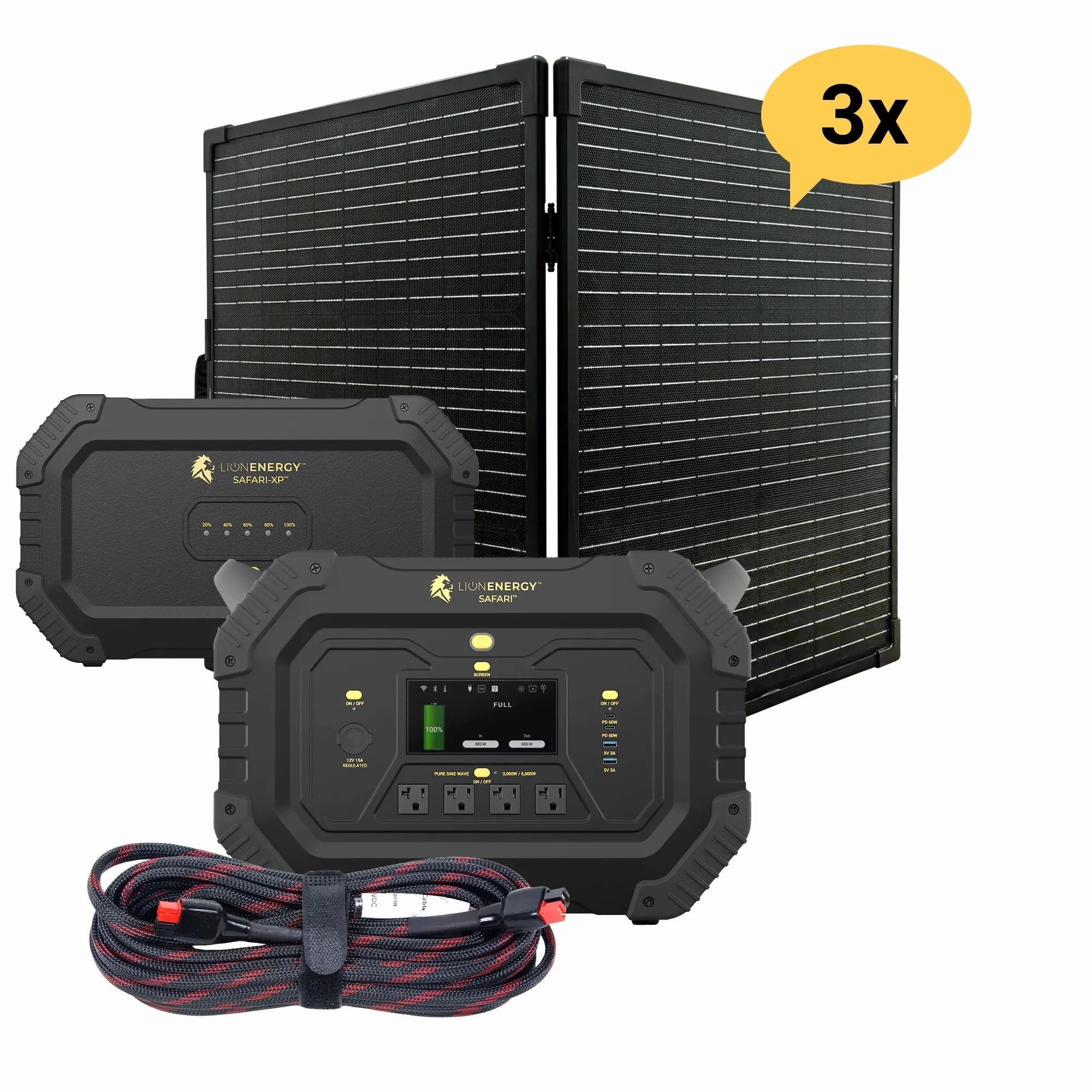 Safari XP - Portable Power Station Bundle (3.000W. 4.300Wh. LiFePO4)