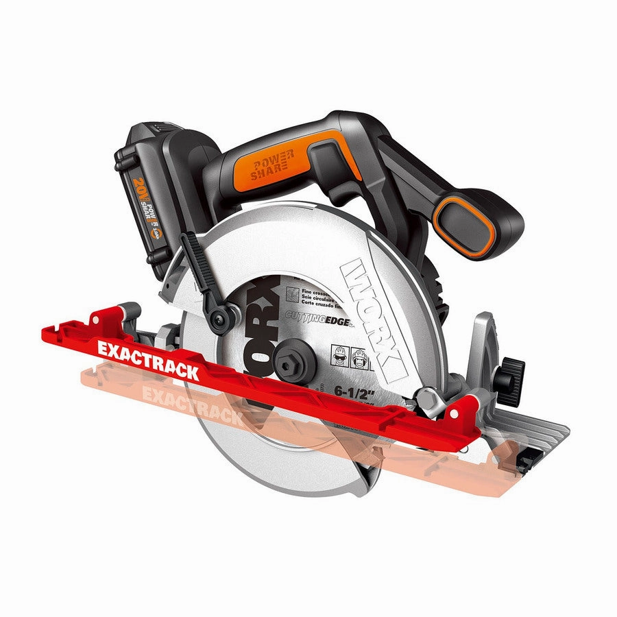 Worx 20 Volt Power Share ExacTrack 6-1/2 Circular Saw